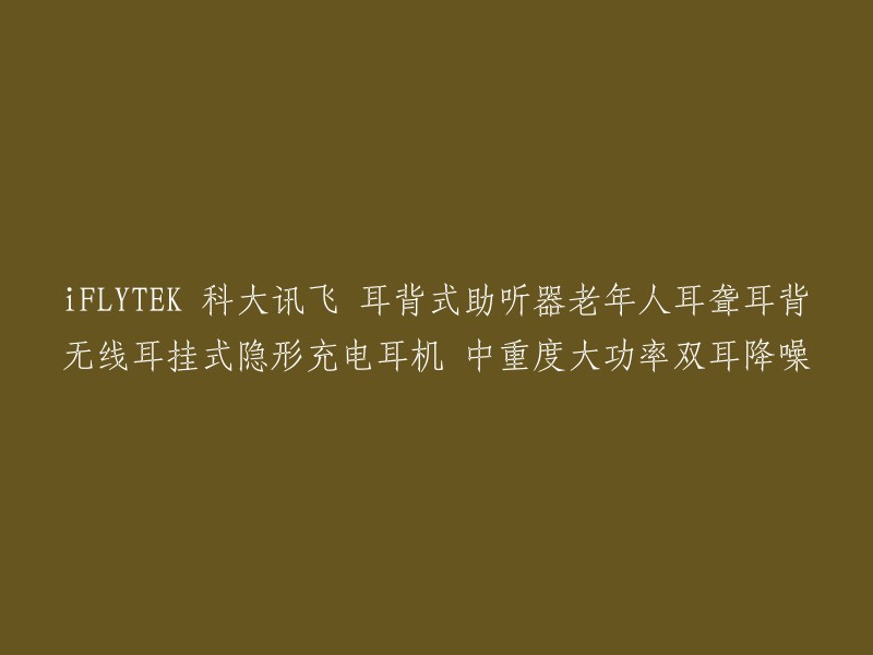 iFLYTEK 科大讯飞 耳背式助听器老年人耳聋耳背无线耳挂式隐形充电耳机 中重度大功率双耳降噪