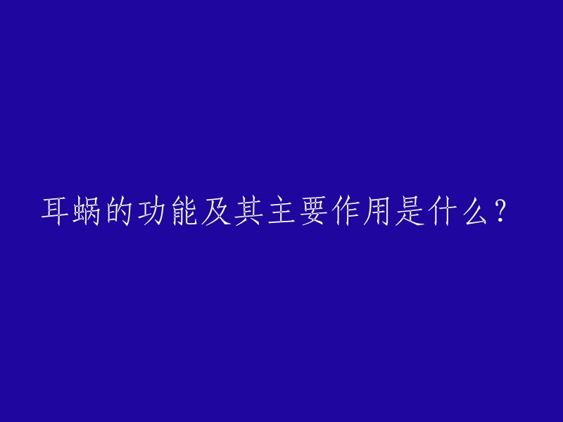 耳蜗的功能及其主要作用是什么？