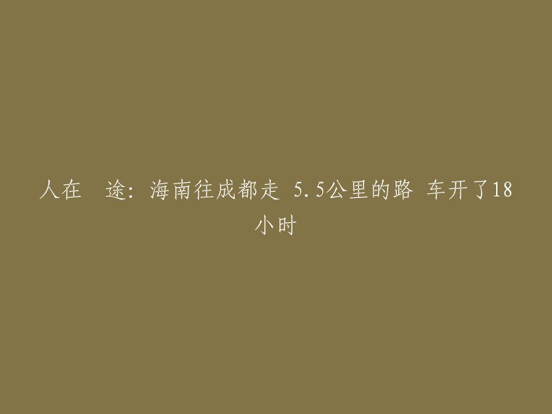 从海南到成都的漫长旅程：55公里路程耗时18小时