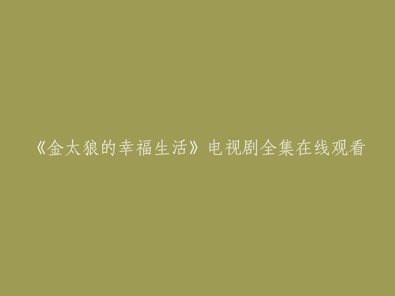 《金太狼的幸福生活》电视剧全集在线观看