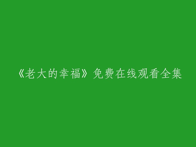 《老大的幸福》免费在线观看全集。  