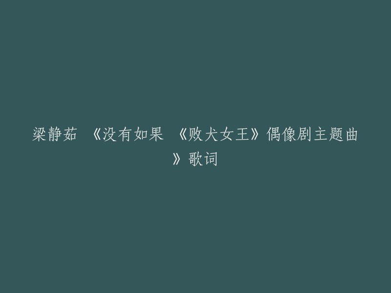 好的，以下是您需要的信息：

- 《没有如果》是梁静茹演唱的一首歌曲，由严爵作词并伴唱、Soulja作曲。这是歌曲是台湾偶像剧《败犬女王》的主题曲，收录在梁静茹2009年发行的专辑《静茹&情歌—别再为他流泪》中。