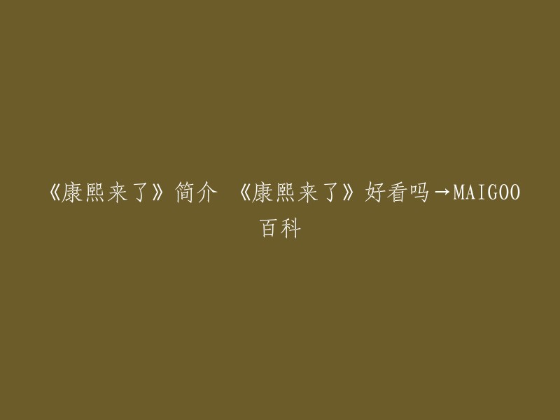 《康熙来了》是一档台湾综艺节目，由蔡康永和小S主持。该节目于1997年6月7日首播，至今已经播出了20年。该节目的主要内容是围绕着康熙帝和他的后宫展开的，每期都会有不同的嘉宾来到现场，与蔡康永和小S进行互动。 

至于是否好看，这是一个主观问题，不同人有不同的看法。如果你喜欢这种类型的节目，那么你可能会觉得它很好看。如果你不喜欢这种类型的节目，那么你可能会觉得它不太好看。