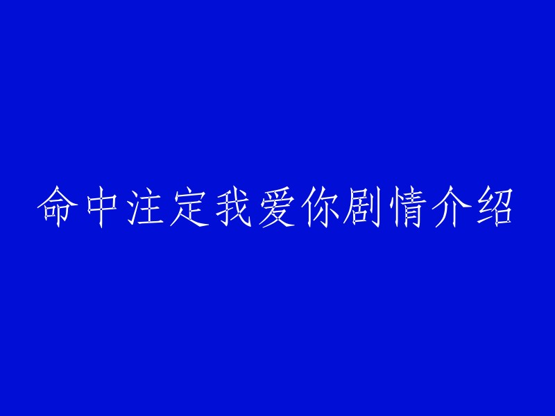 您好，以下是《命中注定我爱你》的剧情介绍：

《命中注定我爱你》(又名《爱上琉璃苣女孩》)是由陈铭章执导， 陈炘怡、杜欣怡、陈虹洁等编剧，陈乔恩、阮经天、陈楚河、白歆惠等主演的偶像剧。