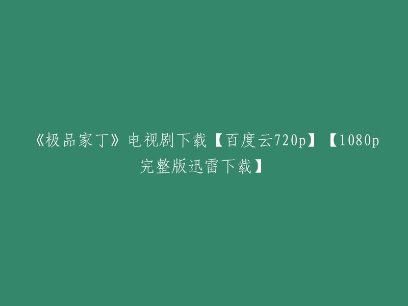 《极品家丁》电视剧全集高速下载【百度云720p高清版】【1080p完整版迅雷下载】