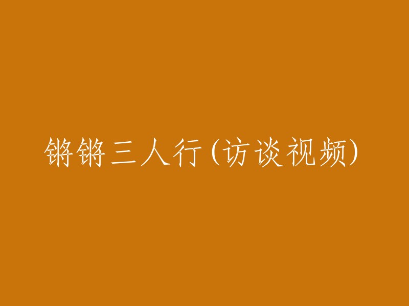 重新塑造标题： "锵锵三人行：深度访谈实录"