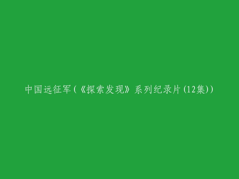 中国远征军：探索发现的十二集纪录片"