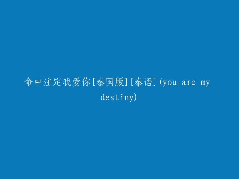 泰国版命中注定我爱你[泰语](คือเขาต่อสู้ความหมึกในโชค)[泰语]