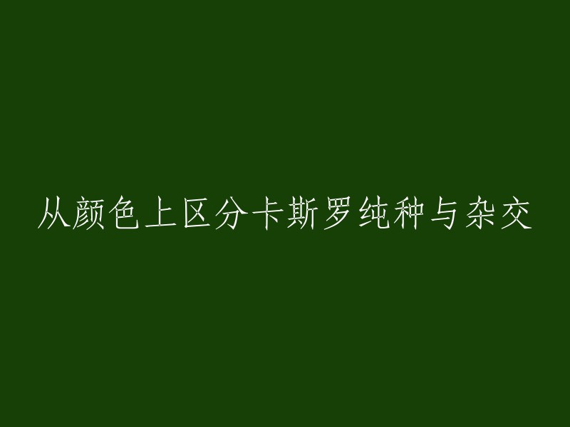 请为"从颜色上区分卡斯罗纯种与杂交"重写标题：
辨别卡斯罗纯种和杂交品种的颜色差异