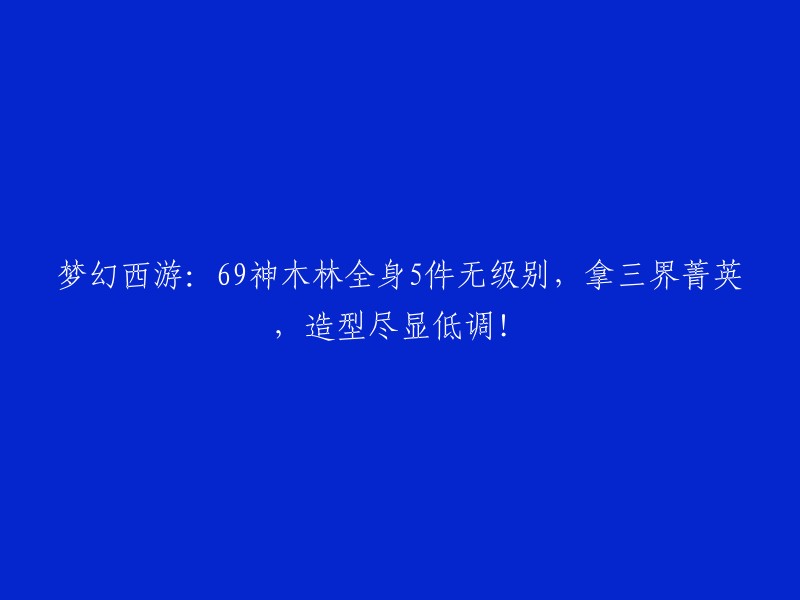 梦幻西游：全身5件无级别神器，搭配三界菁英，低调造型尽显实力！