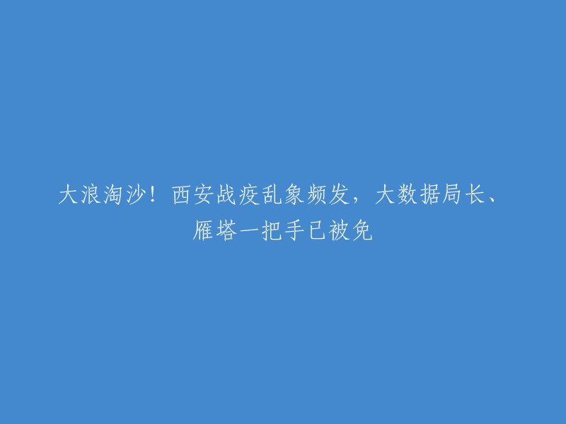 您可以把标题改为“西安大数据局长、雁塔一把手因履职不力被免职” 。