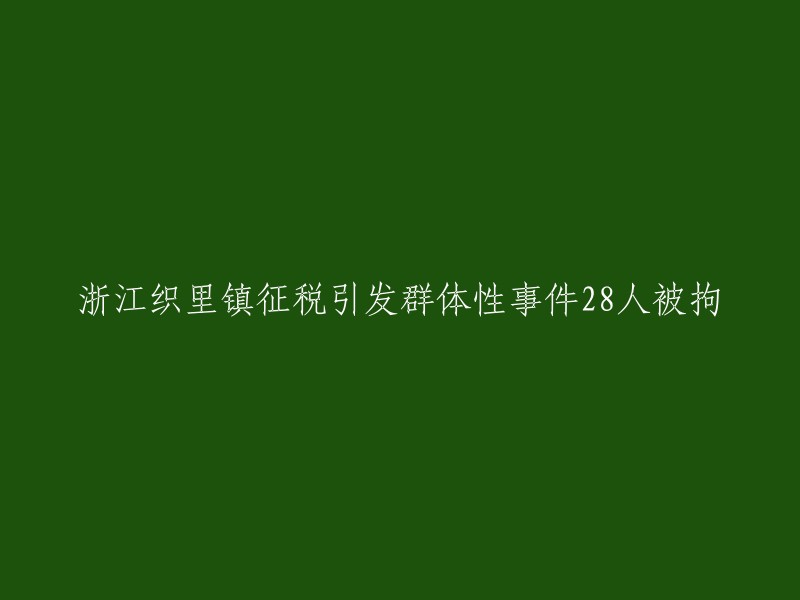 浙江织里镇税收争议致群体抗议，28人被拘留"