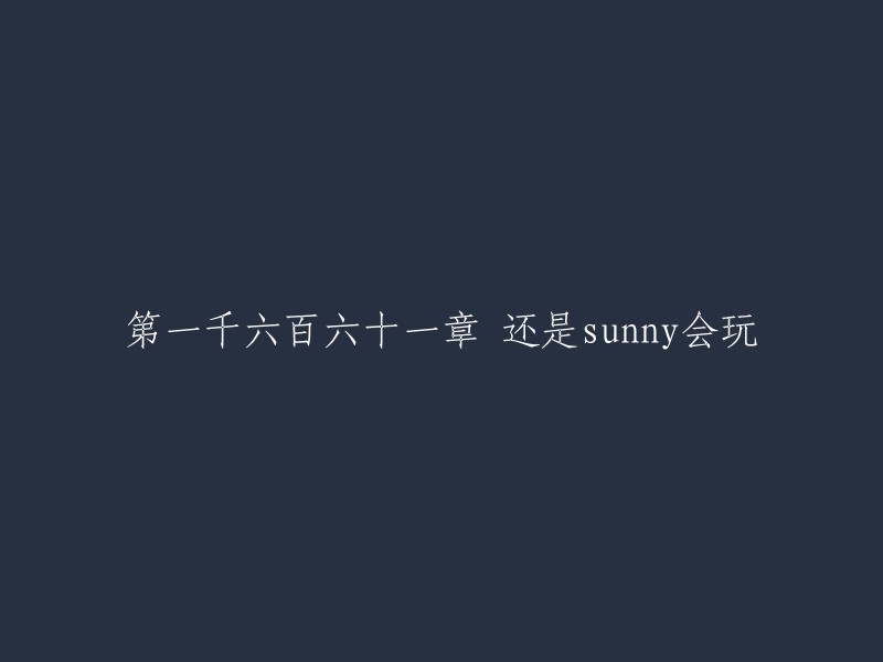 第1661章 Sunny总是玩得最开心