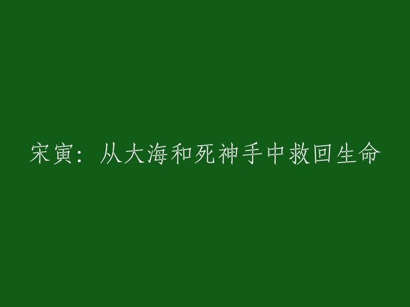 被救回生命的奇迹：宋寅从大海与死神手中奋力挣脱