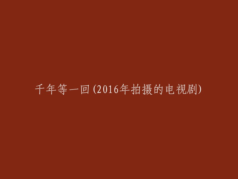 千载难逢的时刻：回顾2016年的电视剧《千年等一回》"