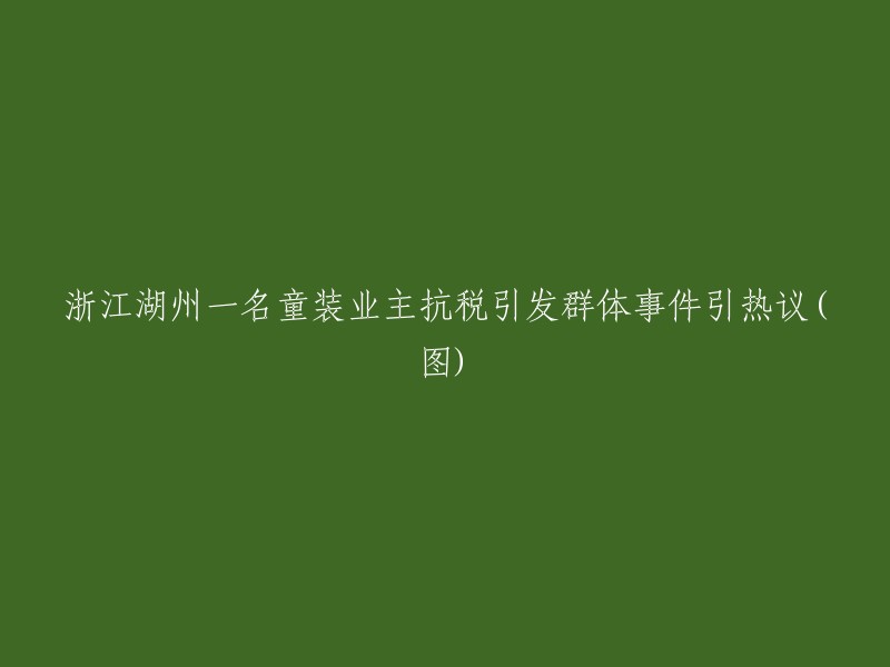 浙江湖州童装业者抗议税收政策引发社会热议和群体事件(图片)"