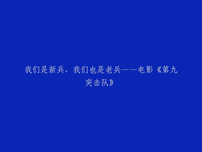 《第九突击队：新兵与老兵的交织之旅》