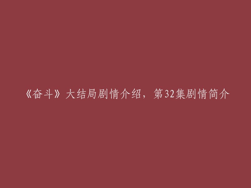 《奋斗》最终集剧情概述，第32集精讲