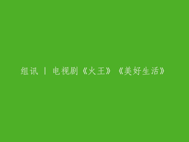 电视剧《火王》与《美好生活》的组讯