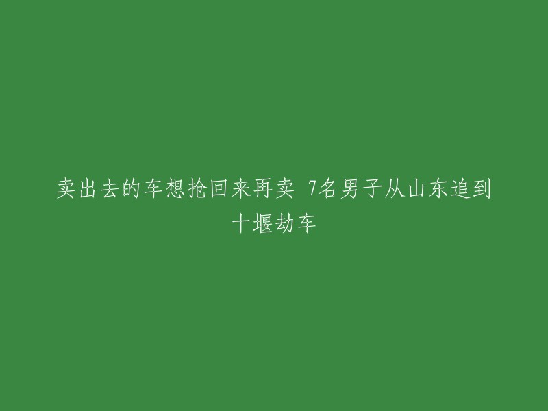 七男子跨越山东至十堰，追车抢劫已售车辆