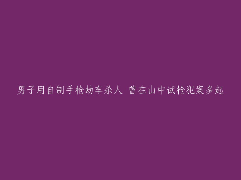 男子自制手枪抢劫并杀人，曾在山区试枪引发多起案件