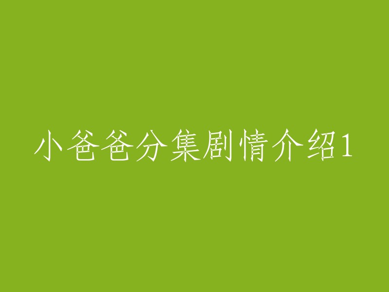 小爸爸第一季：剧情全面解析与角色深入剖析"