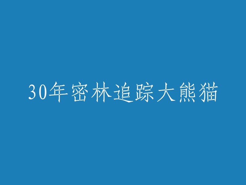 大熊猫30年追踪之旅：揭秘神秘的密林生活