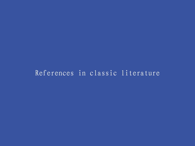 Classical Literature: A Study of Literary References