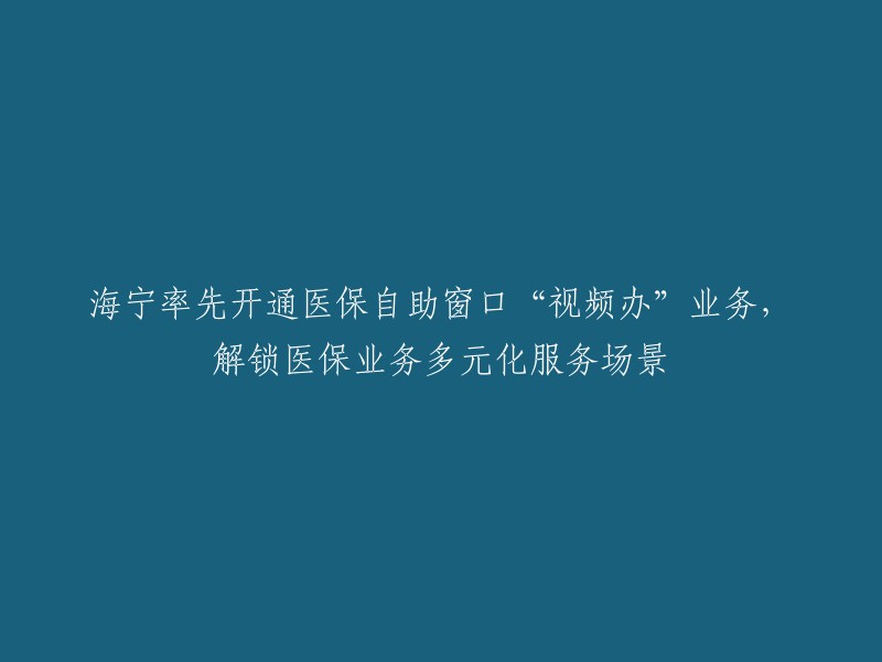 海宁创新推出医保自助视频服务，开启多元化医保业务办理新篇章