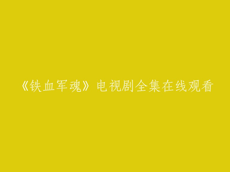 《铁血军魂》电视剧完整集在线观看