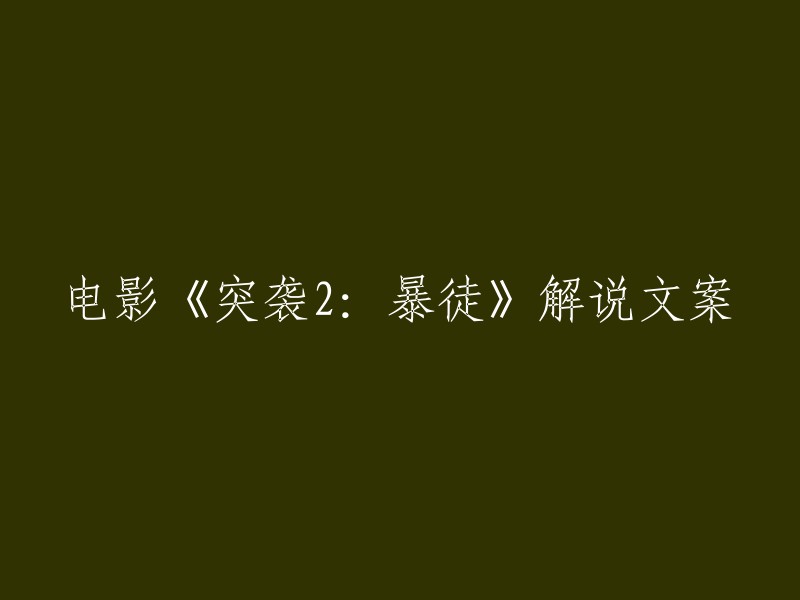 突袭2:暴徒"电影解说及解析