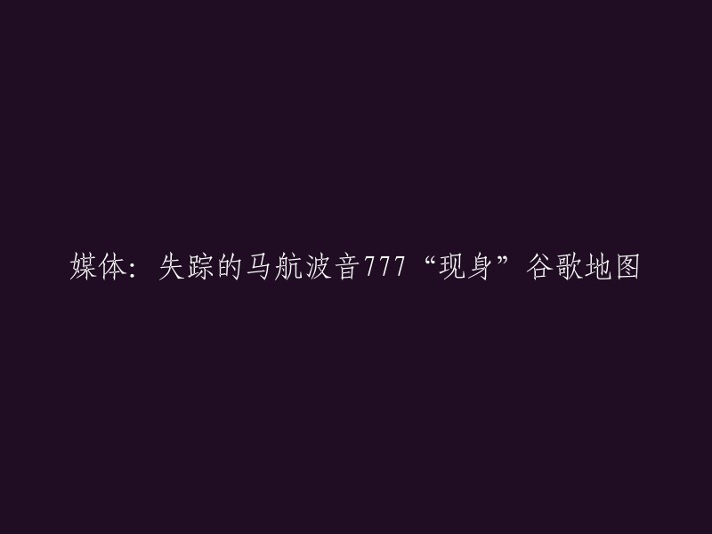 媒体：失联的马航波音777在谷歌地图上现身