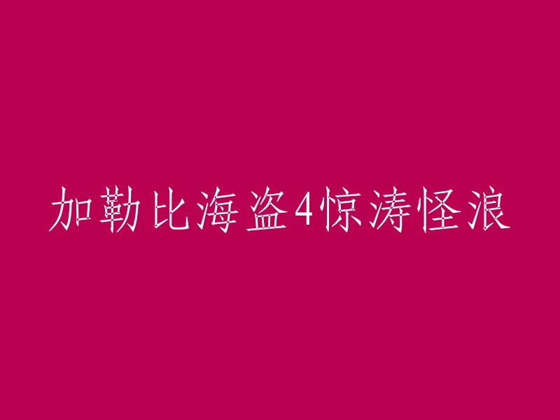 加勒比海盗4:汹涌浪潮的冒险"