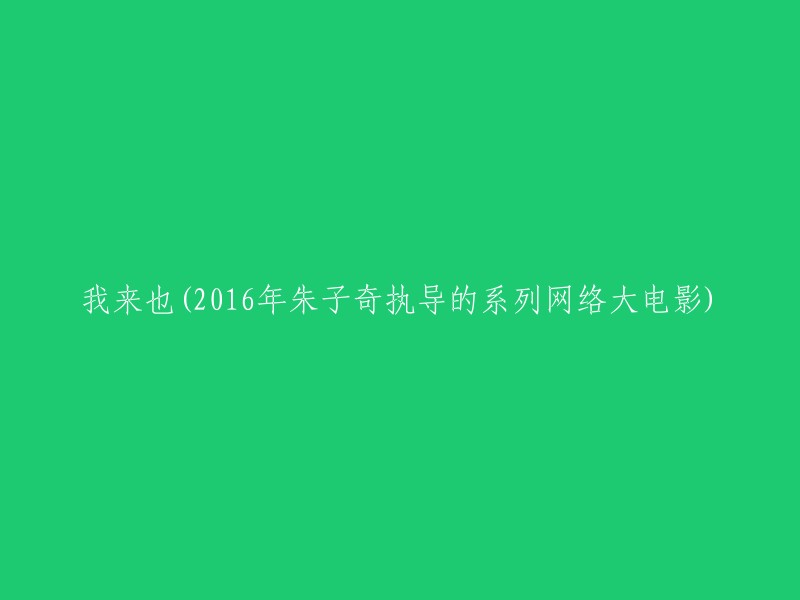 我来也(2016年朱子奇执导的网络大电影系列)"