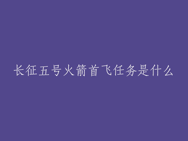 长征五号火箭首飞任务是指2020年5月5日，长征五号B运载火箭搭载新一代载人飞船试验船和柔性充气式货物返回舱试验舱，在我国文昌航天发射场点火升空，约488秒后，载荷组合体与火箭成功分离，进入预定轨道，首飞任务取得圆满成功 。