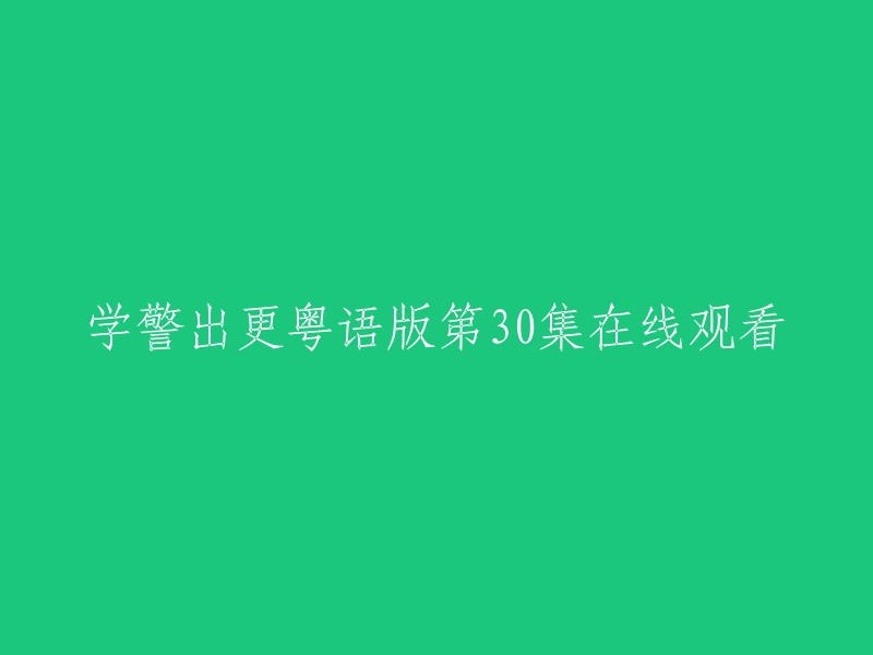 粤语版学警出更第30集在线观看