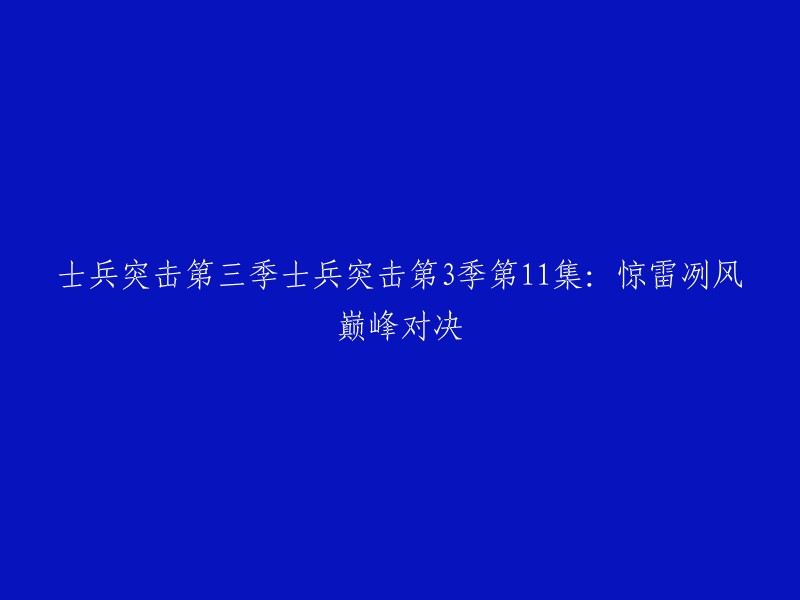 《士兵突击第3季》第11集的标题是“惊雷冽风巅峰对决”。