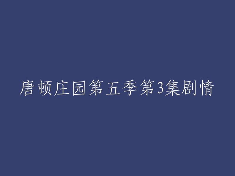 唐顿庄园第五季第3集的剧情简介如下：

玛丽在利物浦与托尼约会的事迅速被传开，老夫人为此责备了多嘴的管家斯普拉特。帕特莫尔太太希望她侄子的墓能安葬在这里，但是她的儿子却认为这是一个错误。同时，大表姐艾米丽和她的未婚夫汤姆正在商量结婚的事情。最后，玛丽因为这件事情而被父亲批评。