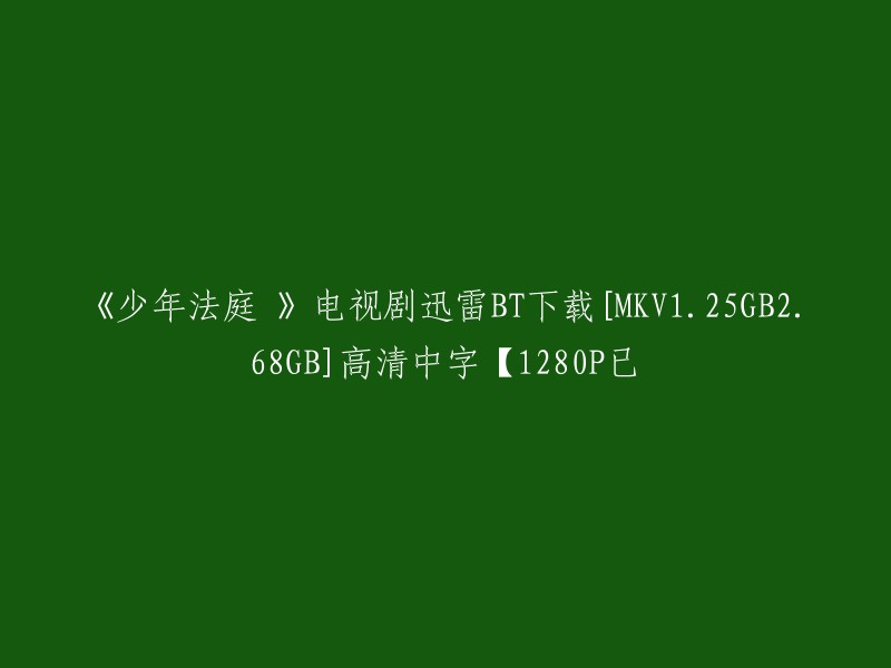 《少年法庭》电视剧高清迅雷下载(MKV 1.25GB,2.68GB),附带中文字幕【1280P版本】