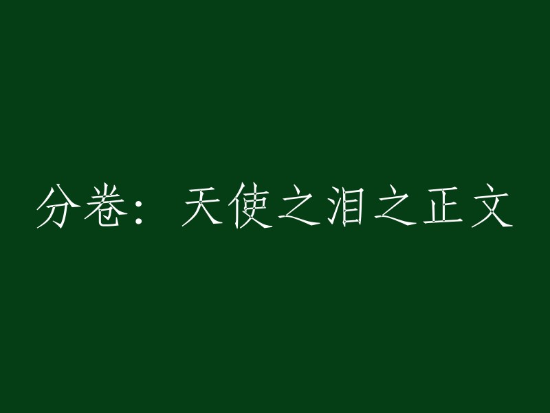 天使之泪：正片内容