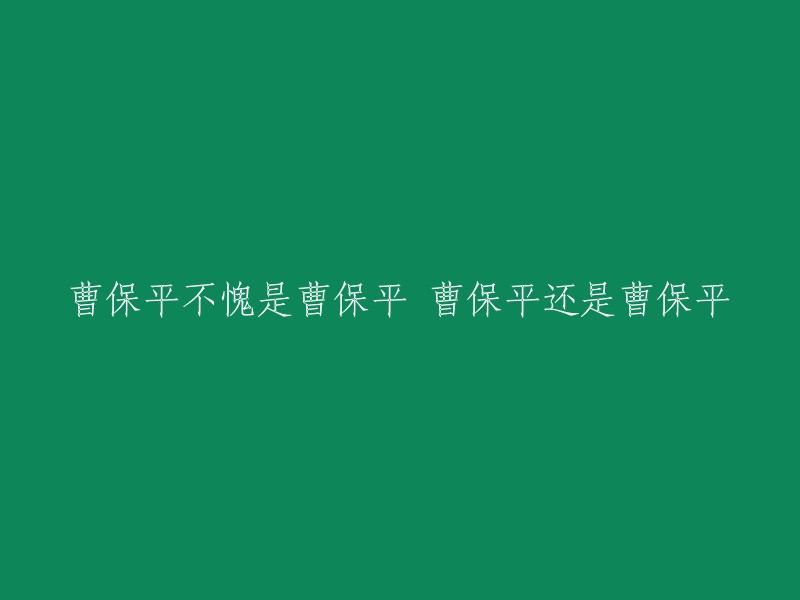 曹保平的卓越成就：曹保平的非凡之处"