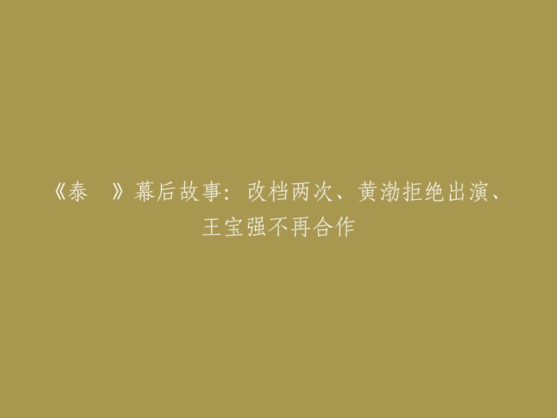 《泰囧》是一部由徐峥执导的电影，讲述了一个关于中国夫妇在泰国旅行期间发生的一系列滑稽故事。这部电影在2012年上映后成为了当年的“黑马”，打破了多项票房纪录，成为了中国电影史上第一部票房过10亿元的电影。这部小成本的电影经历了找不到投资、黄渤拒演等多重困难，才得以与观众见面。而王宝强却拒绝与他再度合作  。