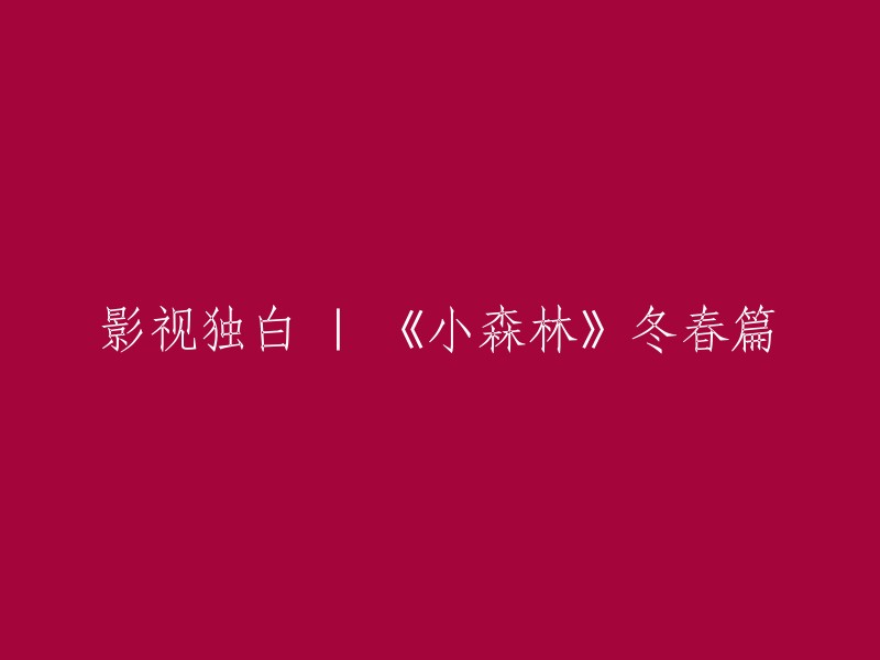 影视独白：冬春篇《小森林》