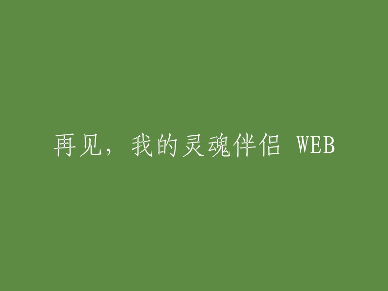 告别我的精神伙伴：WEB