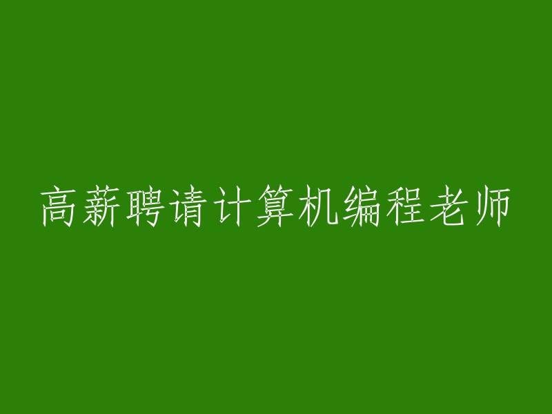 聘请高级计算机编程顾问