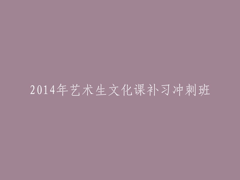 014年艺术生文化课补习强化班冲刺课程