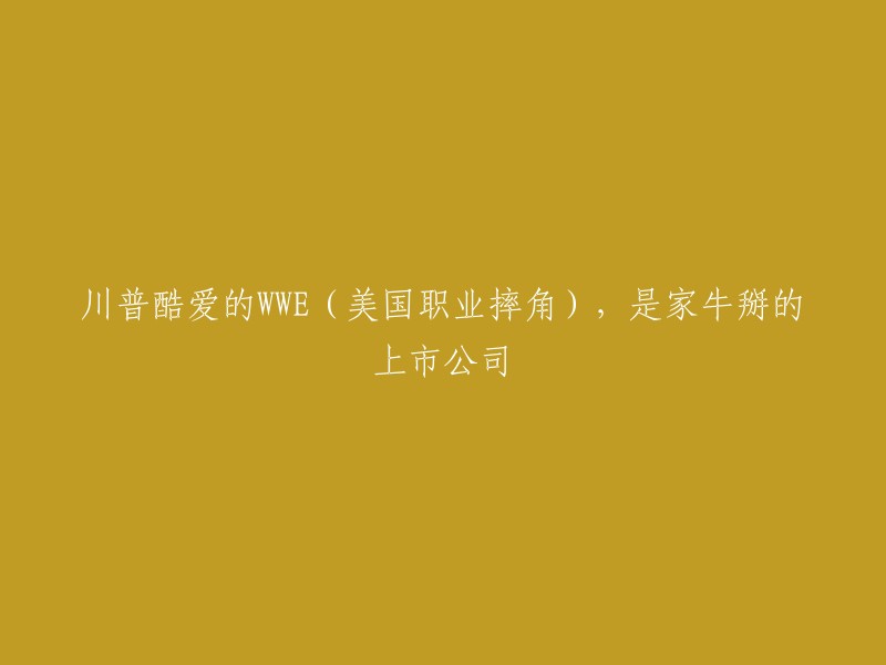 川普钟爱的WWE(美国职业摔角)是一家卓越的上市公司