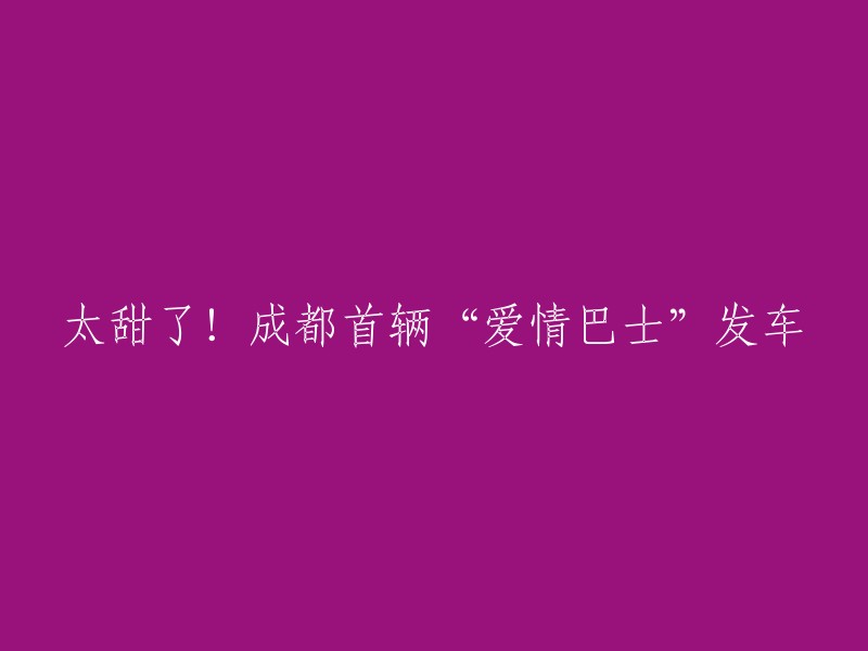 “爱情巴士”是武侯区民政局联合成都市公交集团倾力打造的全市首辆爱情巴士。全车以“爱情+武侯”为主题设计，传统中国红为主基调，将传统文化中提炼的元素，运用现代、简洁的手法呈现出来，让爱情巴士更符合年轻人的审美。 