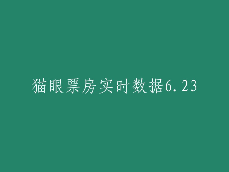 猫眼票房实时数据623的标题可以改为“2023年6月23日猫眼票房实时数据”。 