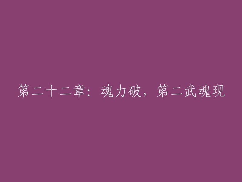 第二十二章：魂力觉醒，第二武魂显现